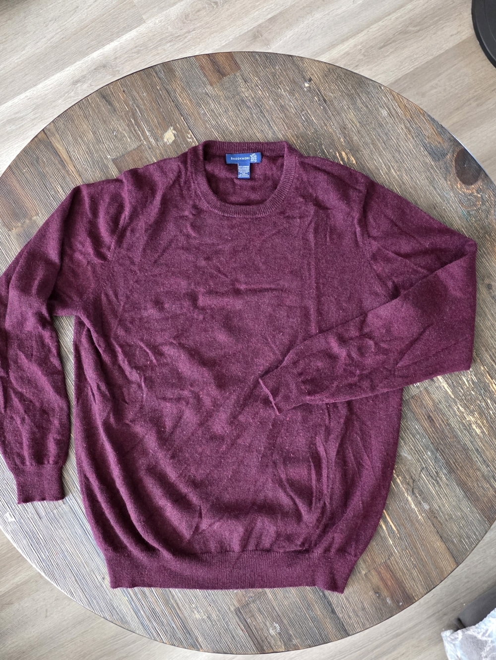 Cashmere Brookmoore Men’s Burgundy Crewneck Sweater